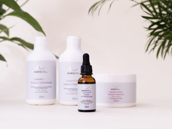 foto das embalagens de produtos sem parabenos do Mariá Head & Hair