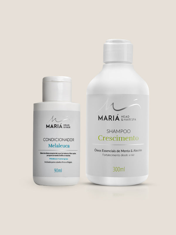 Shampoo Crescimento 300ml + Condicionador Melaleuca 90ml com 50%OFF