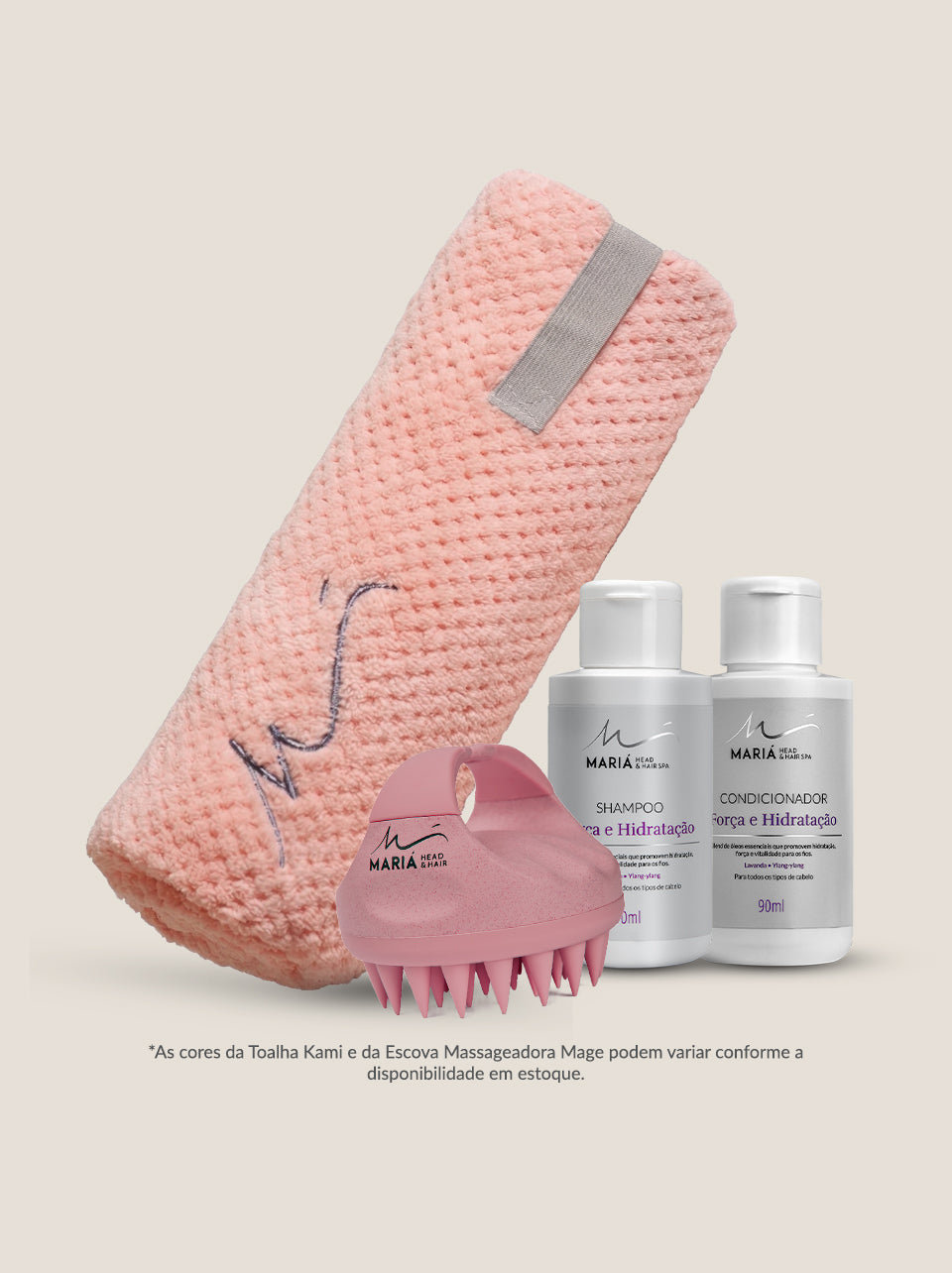 Toalha Kami + Escova Mage + Shampoo e Condicionador 90ml
