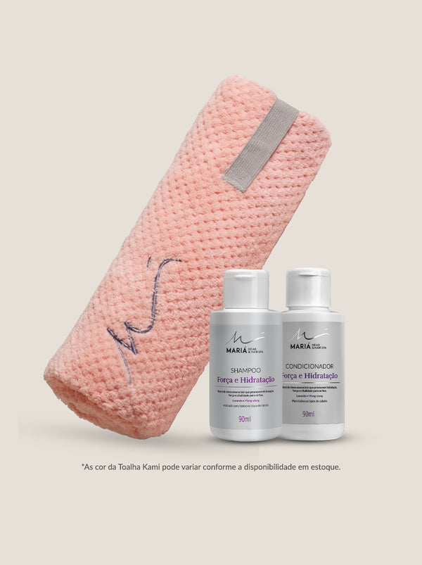 Shampoo e Condicionador 90ml + Toalha Kami