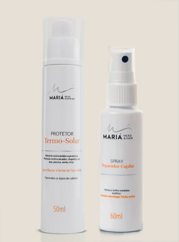Combo Ela - Protetor termo solar 50ml + Spray reparador capilar 60ml